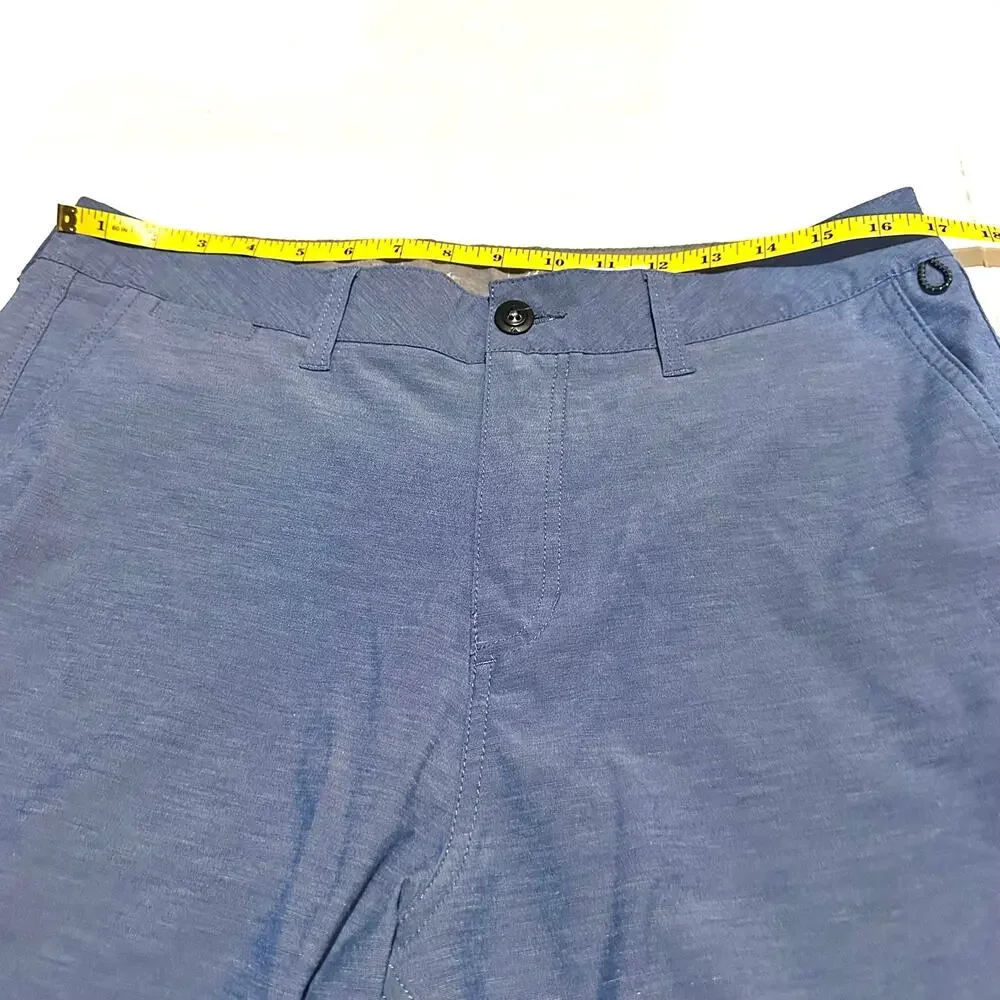 Quiksilver Amphibian Mens Size 33 Blue Heathered Hybrid Shorts Board Shorts